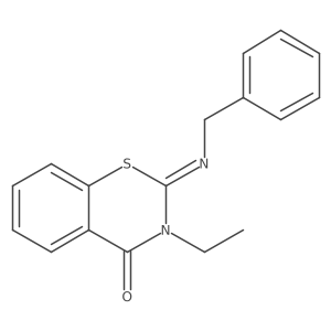 3-Ethyl-2,3-dihydro-2-[(phenylmethyl)imino]-4H-1,3-benzothiazin-4-one结构式