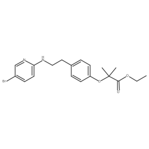 Propanoic acid, 2-[4-[2-[(5-bromo-2-pyridinyl)amino]ethyl]phenoxy]-2-methyl-, ethyl ester结构式