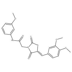 (Z)-2-(5-(3,4-dimethoxybenzylidene)-4-oxo-2-thioxothiazolidin-3-yl)-N-(3-methoxyphenyl)acetamide Structure