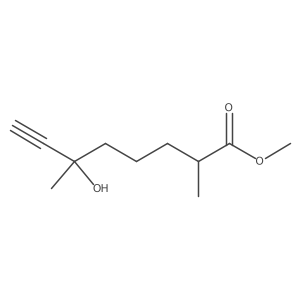Methyl 6-hydroxy-2,6-dimethyloct-7-ynoate结构式