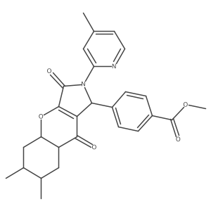 methyl 4-[6,7-dimethyl-2-(4-methylpyridin-2-yl)-3,9-dioxo-4a,5,6,7,8,8a-hexahydro-1H-chromeno[2,3-c]pyrrol-1-yl]benzoate Structure