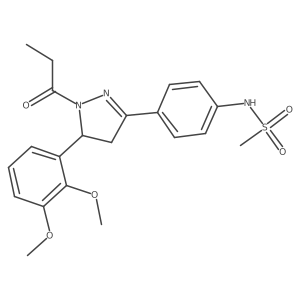 N-(4-(5-(2,3-dimethoxyphenyl)-1-propionyl-4,5-dihydro-1H-pyrazol-3-yl)phenyl)methanesulfonamide Structure