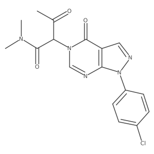 2-[1-(4-chlorophenyl)-4-oxo-pyrazolo[3,4-d]pyrimidin-5-yl]-N,N-dimethyl-3-oxo-butanamide Structure