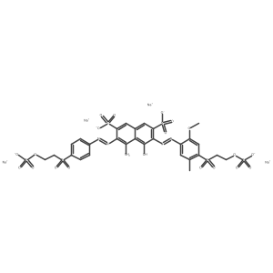 Tetrasodium 4-amino-5-hydroxy-6-((2-methoxy-5-methyl-4-((2-(sulphonatooxy)ethyl)sulphonyl)phenyl)azo)-3-((4-((2-(sulphonatooxy)ethyl)sulphonyl)phenyl)azo)naphthalene-2,7-disulphonate结构式
