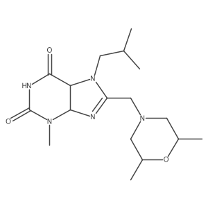 8-[(2,6-Dimethylmorpholin-4-yl)methyl]-3-methyl-7-(2-methylpropyl)-4,5-dihydropurine-2,6-dione Structure