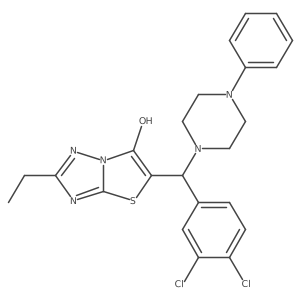 5-((3,4-Dichlorophenyl)(4-phenylpiperazin-1-yl)methyl)-2-ethylthiazolo[3,2-b][1,2,4]triazol-6-ol结构式