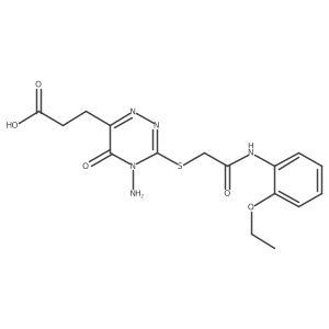 3-(4-Amino-3-((2-((2-ethoxyphenyl)amino)-2-oxoethyl)thio)-5-oxo-4,5-dihydro-1,2,4-triazin-6-yl)propanoic acid Structure