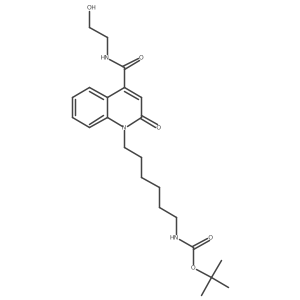 1-[6-(N-tert-Butoxycarbonylamino)-1-hexyl]-4-[2-hydroxy-1-ethylcarbamoyl]-1,2-dihydroquinoline-2-one结构式