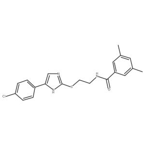 N-[2-[[5-(4-chlorophenyl)-1H-imidazol-2-yl]sulfanyl]ethyl]-3,5-dimethyl-benzamide结构式