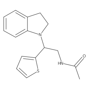 N-(2-(indolin-1-yl)-2-(thiophen-2-yl)ethyl)acetamide结构式