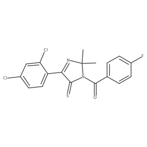 4-(2,4-dichlorophenyl)-1-(4-fluorobenzoyl)-2,2-dimethyl-2,5-dihydro-1H-imidazole-5-thione结构式