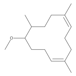 1,5-Cyclododecadiene, 9-methoxy-1,5,10-trimethyl- Structure
