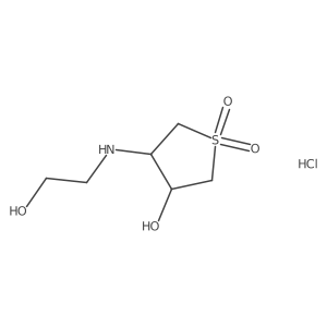 4-[(2-Hydroxyethyl)amino]tetrahydrothiophene-3-ol 1,1-dioxide hydrochloride结构式