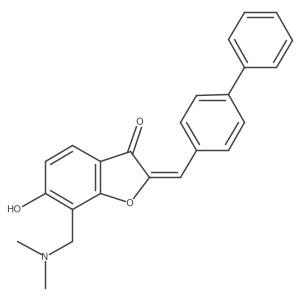 (2Z)-2-(biphenyl-4-ylmethylidene)-7-[(dimethylamino)methyl]-6-hydroxy-1-benzofuran-3(2H)-one Structure