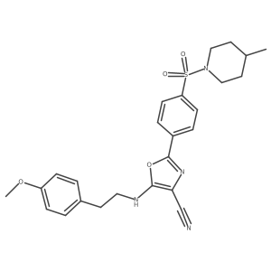 5-{[2-(4-Methoxyphenyl)ethyl]amino}-2-{4-[(4-methylpiperidin-1-yl)sulfonyl]phenyl}-1,3-oxazole-4-carbonitrile Structure