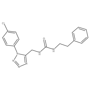 1-((1-(4-chlorophenyl)-1H-tetrazol-5-yl)methyl)-3-phenethylurea Structure