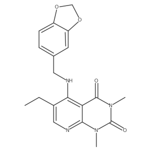 5-((benzo[d][1,3]dioxol-5-ylmethyl)amino)-6-ethyl-1,3-dimethylpyrido[2,3-d]pyrimidine-2,4(1H,3H)-dione Structure