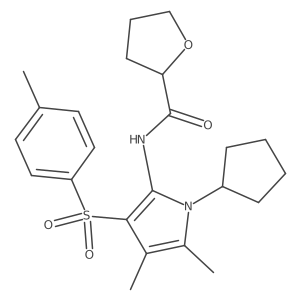 N-{1-cyclopentyl-4,5-dimethyl-3-[(4-methylphenyl)sulfonyl]-1H-pyrrol-2-yl}tetrahydrofuran-2-carboxamide结构式