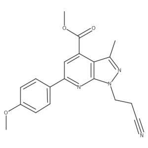methyl 1-(2-cyanoethyl)-6-(4-methoxyphenyl)-3-methyl-1H-pyrazolo[3,4-b]pyridine-4-carboxylate Structure