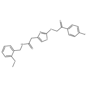 2-(2-((2-(4-fluorophenyl)-2-oxoethyl)thio)thiazol-4-yl)-N-(2-methoxybenzyl)acetamide Structure