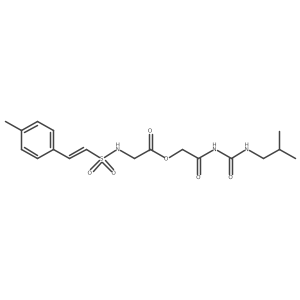 2-{[(2-Methylpropyl)carbamoyl]amino}-2-oxoethyl 2-[2-(4-methylphenyl)ethenesulfonamido]acetate结构式