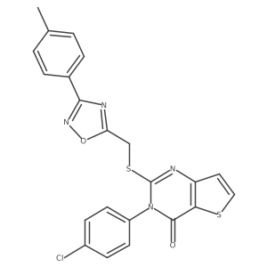 3-(4-chlorophenyl)-2-(((3-(p-tolyl)-1,2,4-oxadiazol-5-yl)methyl)thio)thieno[3,2-d]pyrimidin-4(3H)-one Structure