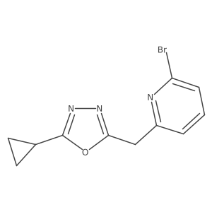 2-Bromo-6-[(5-cyclopropyl-1,3,4-oxadiazol-2-yl)methyl]pyridine Structure