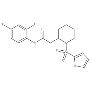 N-(2,4-difluorophenyl)-2-(1-(thiophen-2-ylsulfonyl)piperidin-2-yl)acetamide Structure