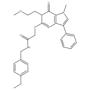 N-(4-methoxybenzyl)-2-((3-(2-methoxyethyl)-5-methyl-4-oxo-7-phenyl-4,5-dihydro-3H-pyrrolo[3,2-d]pyrimidin-2-yl)thio)acetamide结构式
