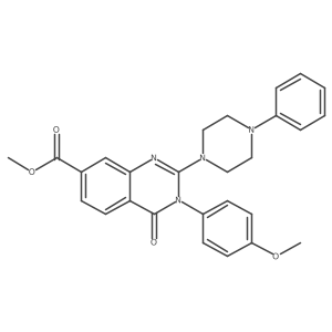 Methyl 3-(4-methoxyphenyl)-4-oxo-2-(4-phenylpiperazin-1-yl)-3,4-dihydroquinazoline-7-carboxylate结构式