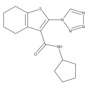 N-cyclopentyl-2-(1H-tetrazol-1-yl)-4,5,6,7-tetrahydro-1-benzothiophene-3-carboxamide Structure