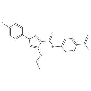 N-(4-acetylphenyl)-4-ethoxy-1-(4-fluorophenyl)-1H-pyrazole-3-carboxamide结构式