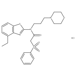 N-(4-ethylbenzo[d]thiazol-2-yl)-N-(3-morpholinopropyl)-2-(phenylsulfonyl)acetamide hydrochloride Structure
