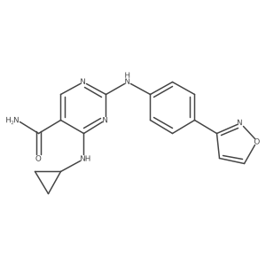 4-(Cyclopropylamino)-2-[4-(1,2-oxazol-3-yl)anilino]pyrimidine-5-carboxamide Structure
