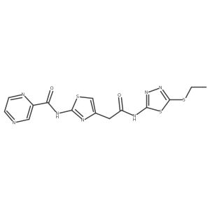 N-(4-(2-((5-(ethylthio)-1,3,4-thiadiazol-2-yl)amino)-2-oxoethyl)thiazol-2-yl)pyrazine-2-carboxamide Structure