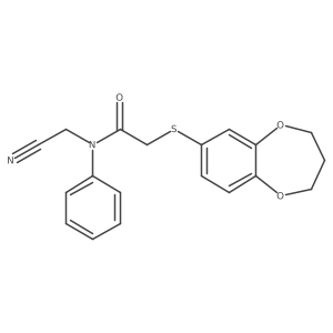 N-(cyanomethyl)-2-(3,4-dihydro-2H-1,5-benzodioxepin-7-ylsulfanyl)-N-phenylacetamide结构式