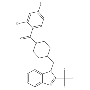 (2-Chloro-4-fluorophenyl)[4-[[2-(trifluoromethyl)-1H-benzimidazol-1-yl]methyl]-1-piperidinyl]methanone结构式