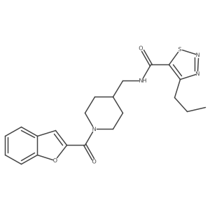 N-((1-(benzofuran-2-carbonyl)piperidin-4-yl)methyl)-4-propyl-1,2,3-thiadiazole-5-carboxamide结构式