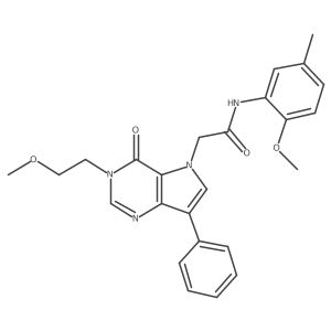 2-[3-(2-methoxyethyl)-4-oxo-7-phenyl-3,4-dihydro-5H-pyrrolo[3,2-d]pyrimidin-5-yl]-N-(2-methoxy-5-methylphenyl)acetamide结构式