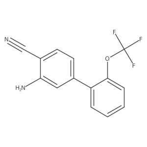 3-Amino-2'-(trifluoromethoxy)-[1,1'-biphenyl]-4-carbonitrile Structure