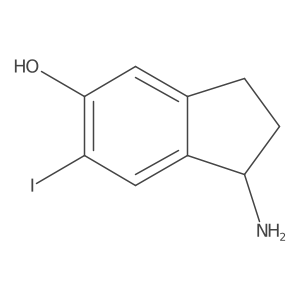 1H-Inden-5-ol, 1-amino-2,3-dihydro-6-iodo-, (1R)- Structure