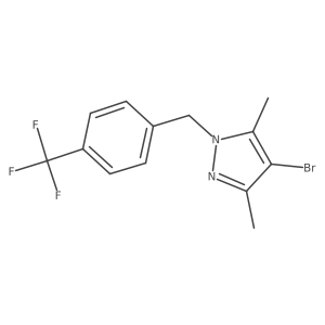 4-Bromo-3,5-dimethyl-1-(4-(trifluoromethyl)benzyl)-1H-pyrazole结构式