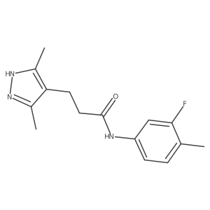 3-(3,5-dimethyl-1H-pyrazol-4-yl)-N-(3-fluoro-4-methylphenyl)propanamide Structure