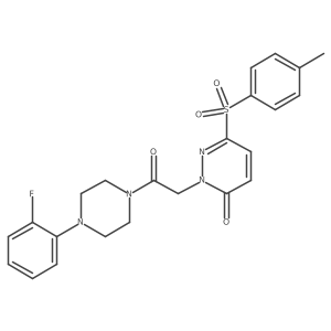 2-(2-(4-(2-fluorophenyl)piperazin-1-yl)-2-oxoethyl)-6-tosylpyridazin-3(2H)-one结构式