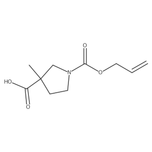 3-Methyl-1-[(prop-2-en-1-yloxy)carbonyl]pyrrolidine-3-carboxylic acid结构式