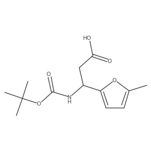 (3S)-3-{[(tert-butoxy)carbonyl]amino}-3-(5-methylfuran-2-yl)propanoic acid结构式