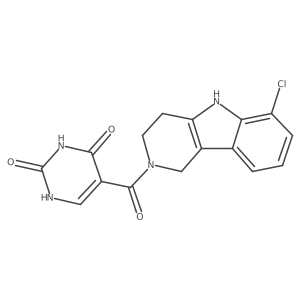 5-(6-Chloro-2,3,4,5-tetrahydro-1H-pyrido[4,3-b]indole-2-carbonyl)pyrimidine-2,4(1H,3H)-dione结构式