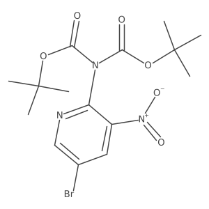 tert-butyl N-(5-bromo-3-nitropyridin-2-yl)-N-[(2-methylpropan-2-yl)oxycarbonyl]carbamate结构式