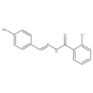 (E)-2-chloro-N'-(4-hydroxybenzylidene)benzohydrazide结构式