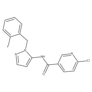 6-Chloro-N-[2-[(2-fluorophenyl)methyl]pyrazol-3-yl]pyridine-3-carboxamide结构式